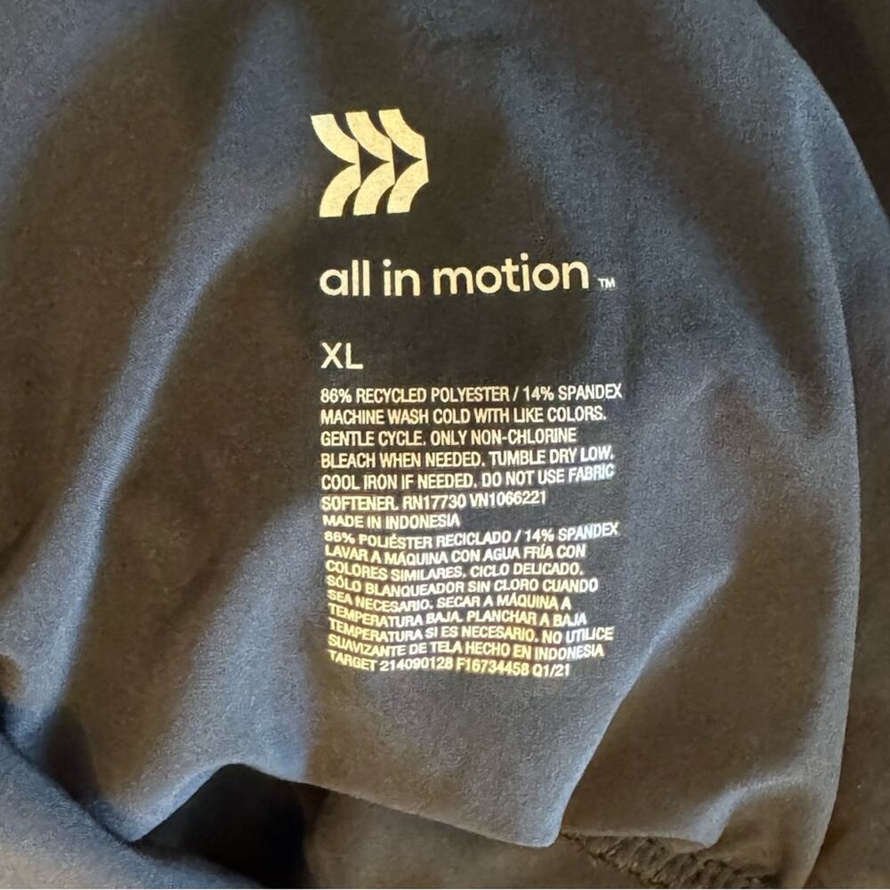 All In Motion Black Athletic Tank Short Romper with Tie Elastic Waist Size XL - Picture 9 of 9
